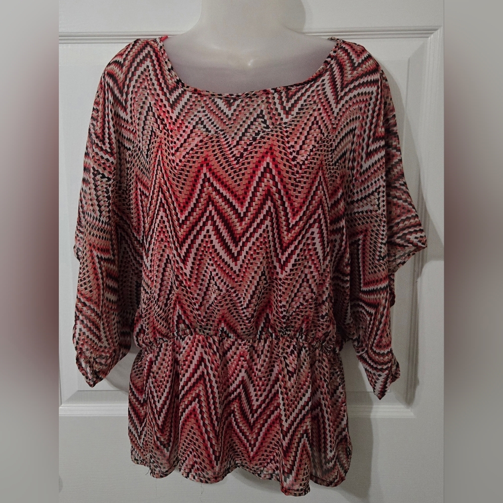 Valerie Stevens Sheer Top Over Cami Sz Small Euc